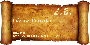 Lősz Borsika névjegykártya
